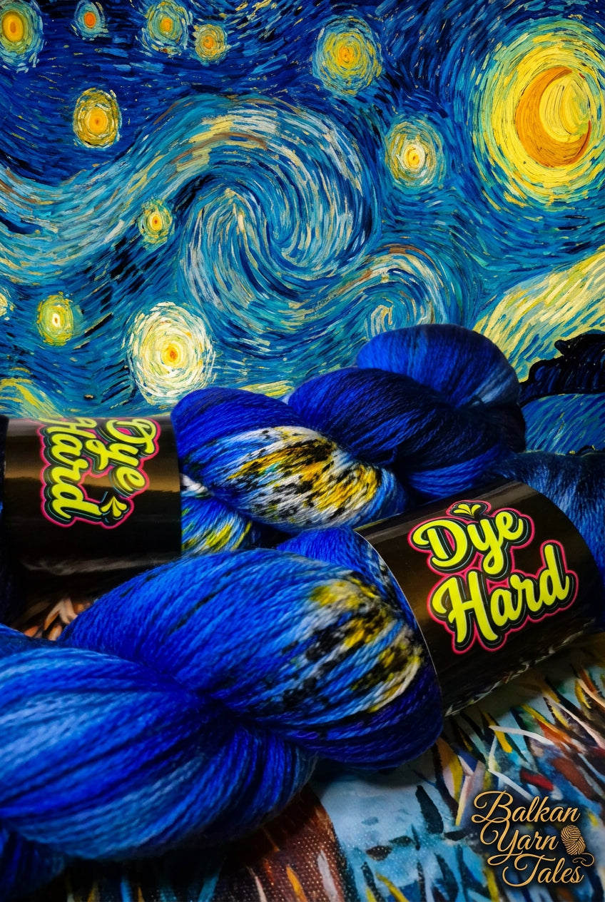 Van Gogh Starry Night hand dyed merino